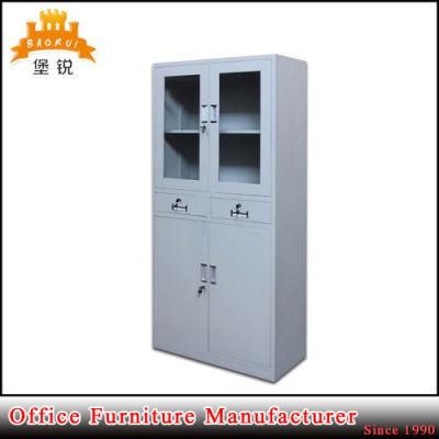 Fas-021 Glass Door Metal Bookcase Steel Office Filing Cabinet Cupboard