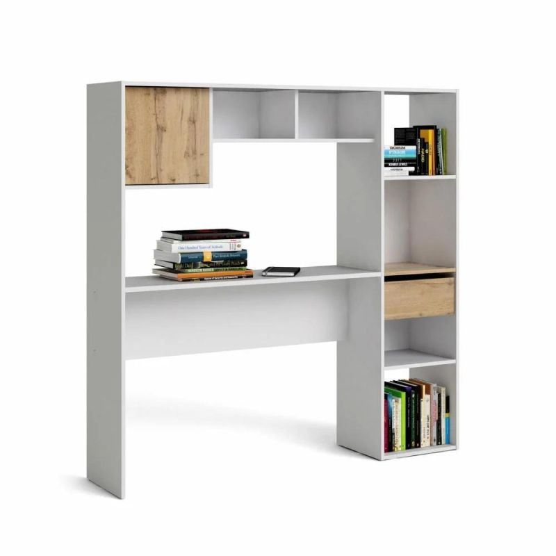 Nova Home Office Laminated Computer Table with Bookshelf Computer Desk