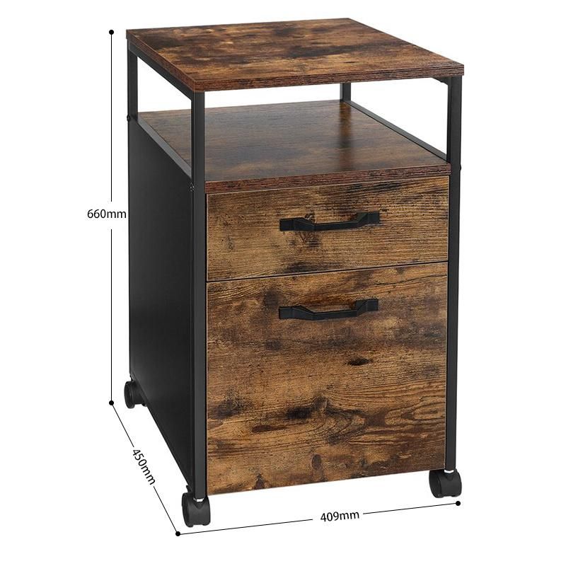 Office Supplies Storage 2-Drawer Mobile Vertical Filing Cabinet