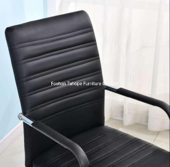 High Quality Orange Ergonomic Office Meeting Chair Arched Feet PU Leather Chair for Sale