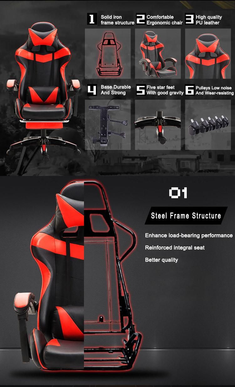 Custom Logo PU Game Racing Chairs Gaming Pink Office Gaming Chair