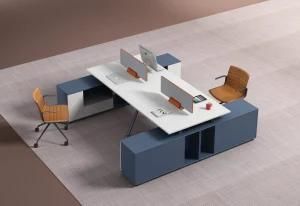 Modern Panel+ Metal Design Executive Desk with Movable Drawer Office Workstation