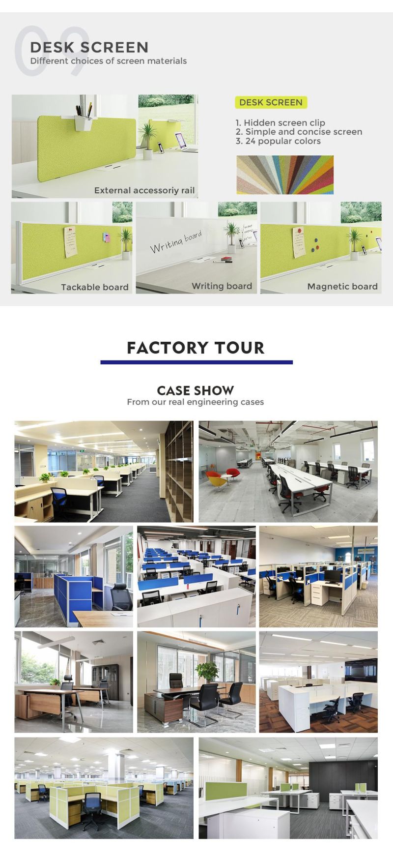 Manufacturer Modern Modular Office Furniture Workstation 8 Seater