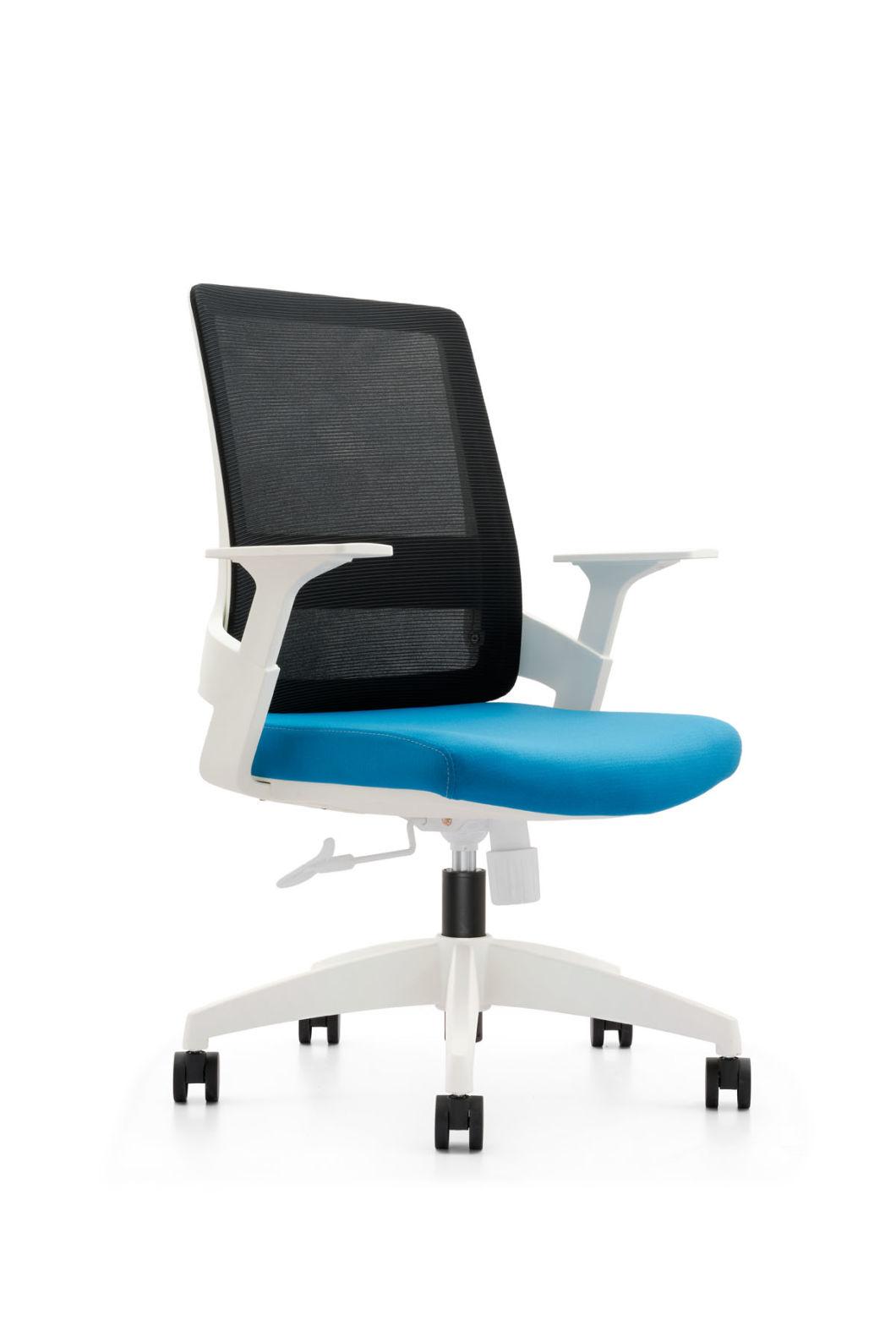 Reinforced Glass Fiber European Standard En1335 BIFMA Medium Back Staff Modern Fabric Office Swivel Chair