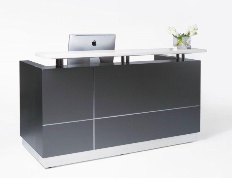 Black Color Latest Design Office School Melamine Wooden Reception Desk