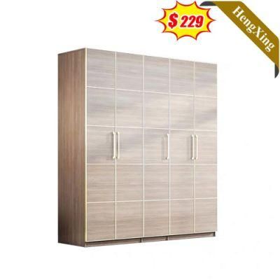 Chinese Factory Wholesale 5-Door Set Closet Home Furniture Wooden Wardrobe