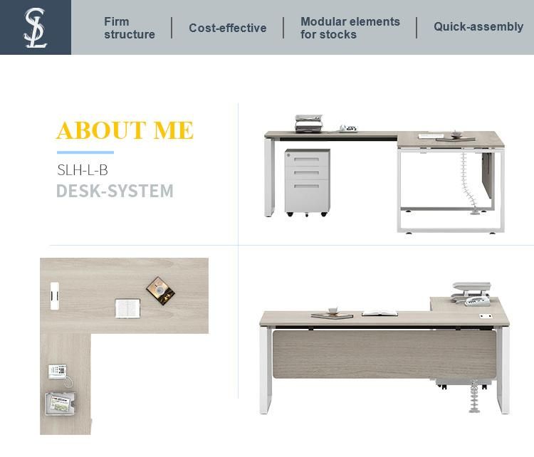 Customized Special Design Metal Leg Office Furniture CEO Executive Desk