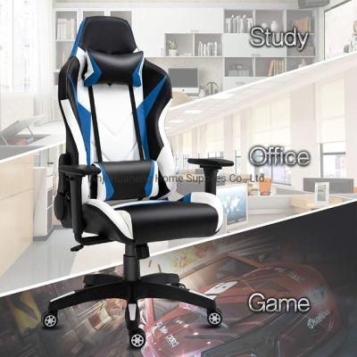 Gaming Chair Blue PVC Leather Home Decoration Racing Office Chair