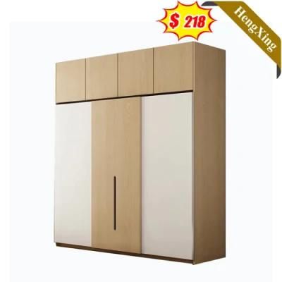 High Quality Simple Style Light Wood Color Sliding Door Bedroom Furniture Storage Wooden Wardrobe