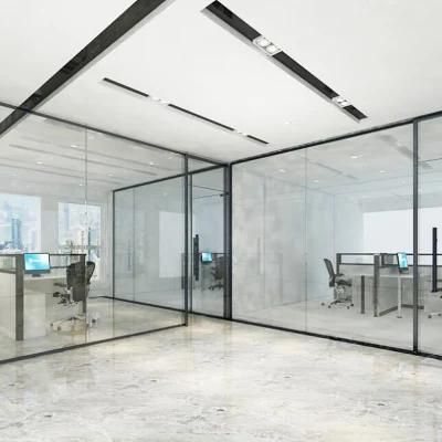 Industrial Office Aluminum Frameless Glass Partition Systems Profiles Partition Wall