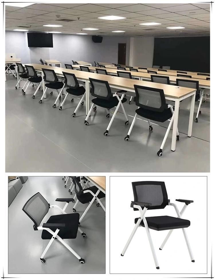 Folding Office Chair with Wheels Meeting Room Training Chair