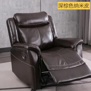 Soft Sofa Technology Leather Manual Recliner with Two-Needle Stitch Design