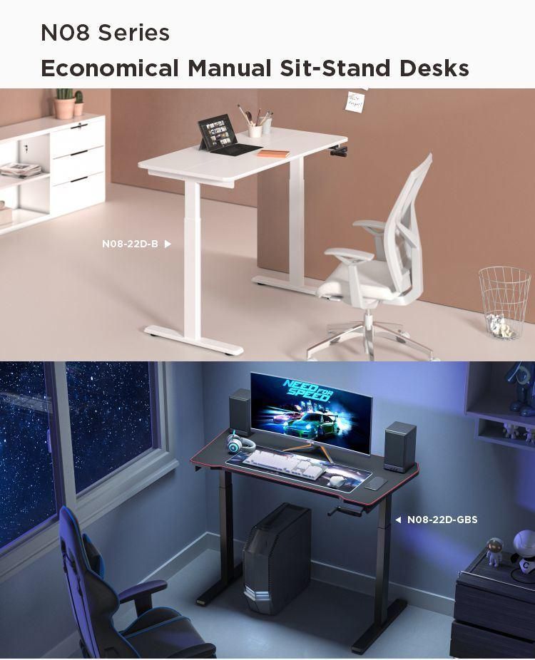 Customized Economical Manual Modern Office Adjusting Sit Stand Desk with Hand Crank