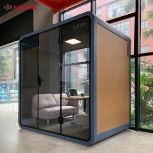 European Minimalist Soundproof Booth Middle Size 4 Seat Office Pods Meeting Pod Sound Proof Office Booth