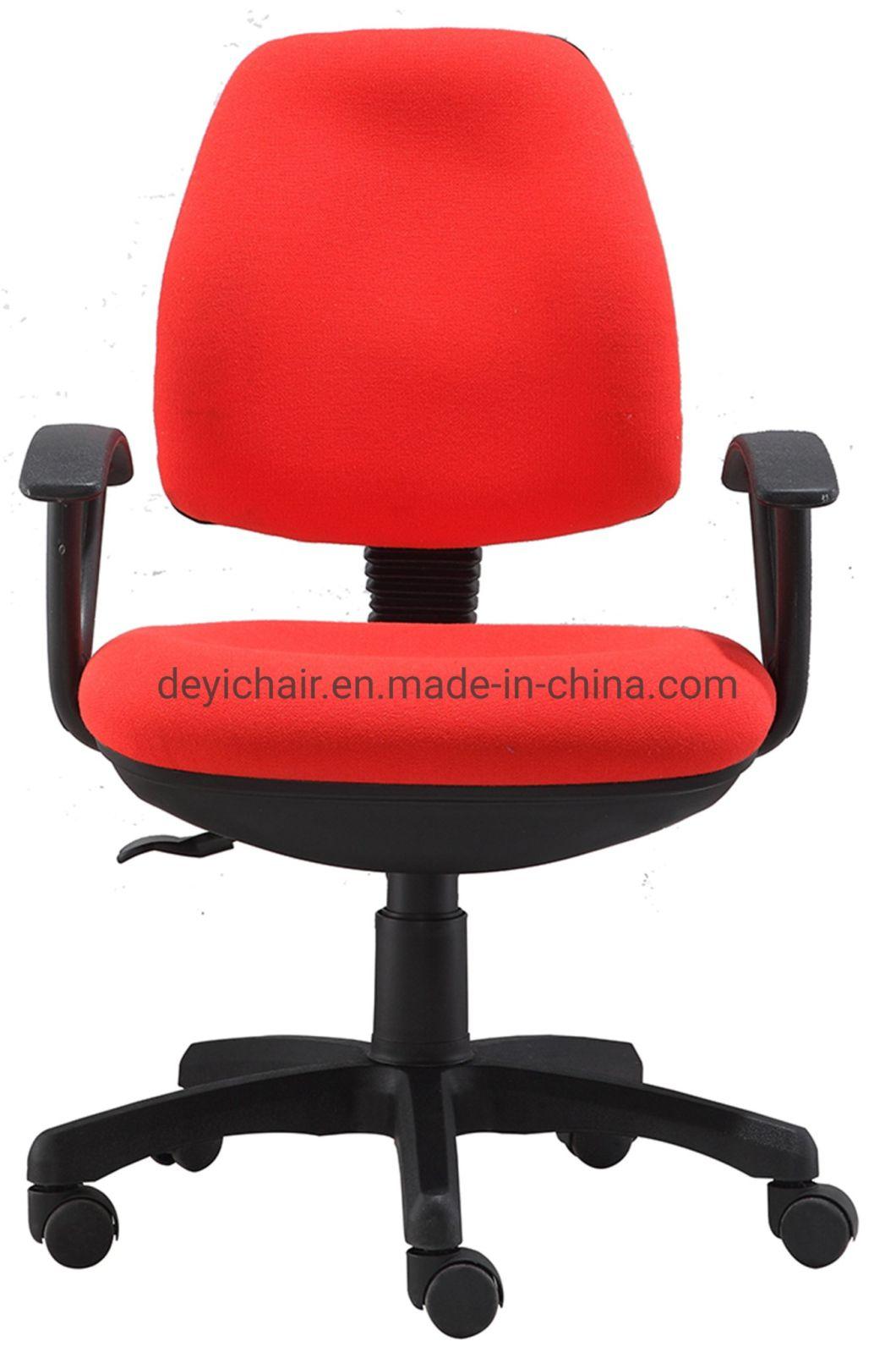 Small Back Simple Tilting Mechanism with PP Armrest 300mm Nylon Base Red Color Office Chair