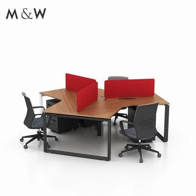 China Commercial Furniture Modular 120 Degree Office Desk 3 Person Workstation