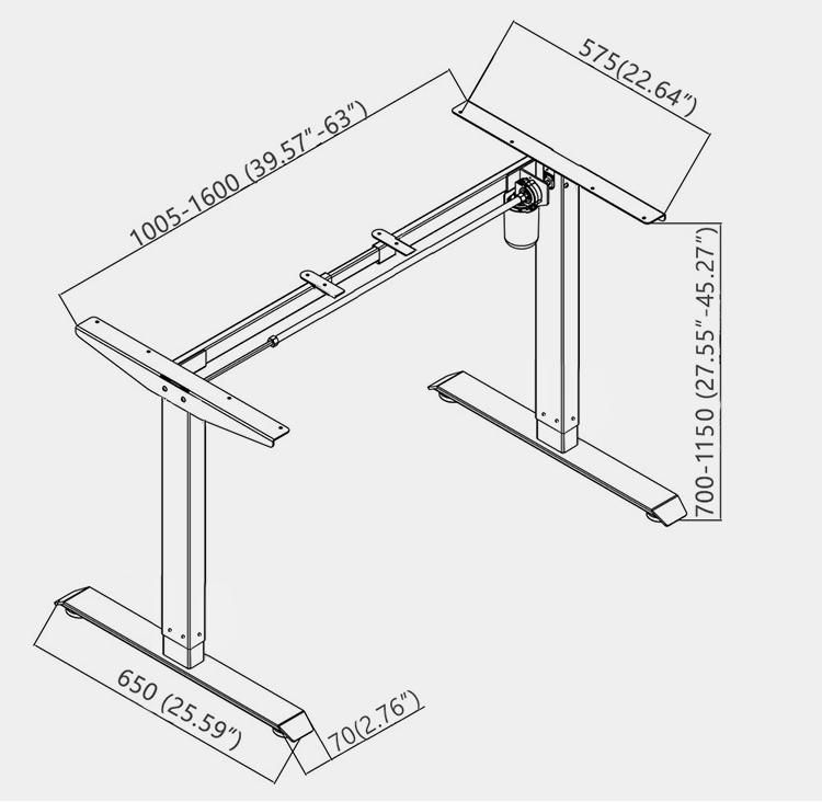 Ergonomic Office Furniture Electric Height Adjustable Sit Standing Desk