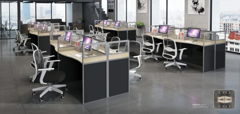 Modern Office Furniture Partition 6 Person Multi-Placing Workstation Table