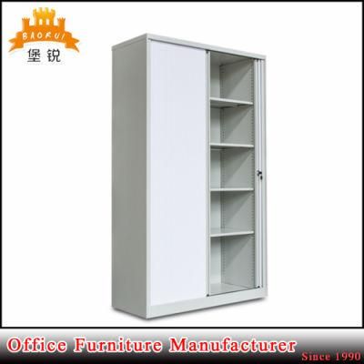 2 Tambour Door Office Furniture Lockable Stationery Storage Cupboard White