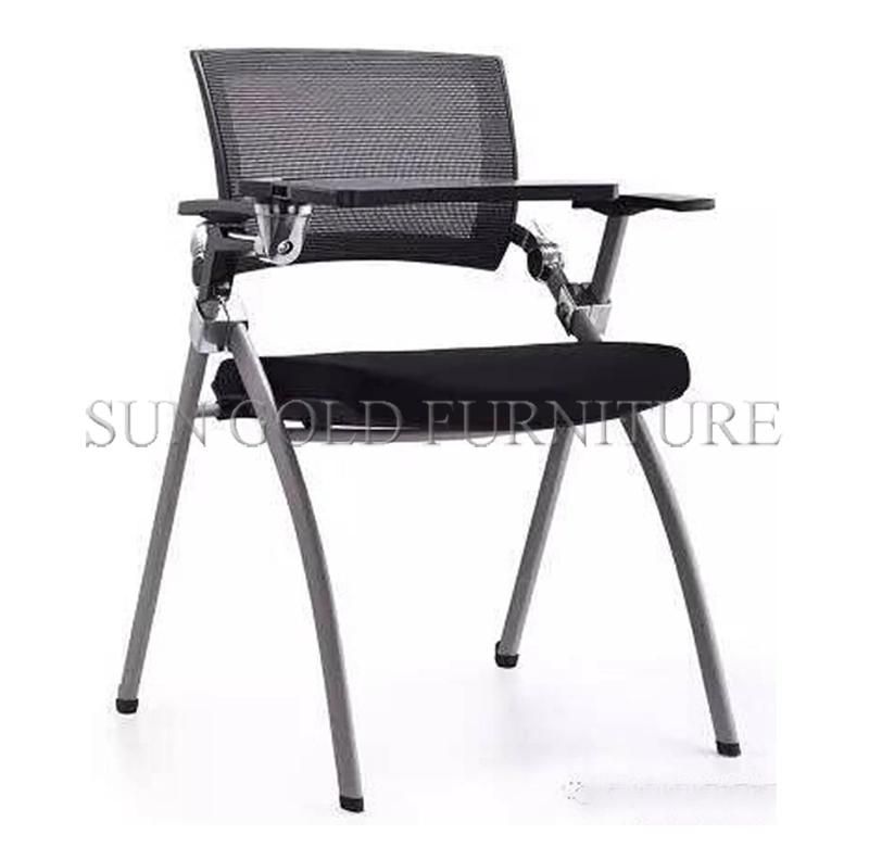 High Quality Folding Chair Office Training Room Chair Stackable Student Mesh Chair with Writing Pad