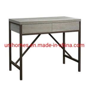 Computer Desk, Wood and Metal Writing Desk, Rustic Study Table for Home Office