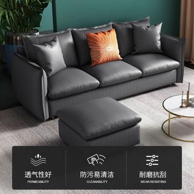 1+1+3 Seat Plating Hardware Sofa Foot Sofa Benches with Slender Armrest
