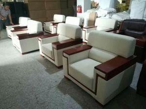 Modern Wood and Fabric Upholstery Reception Office Sofa Set