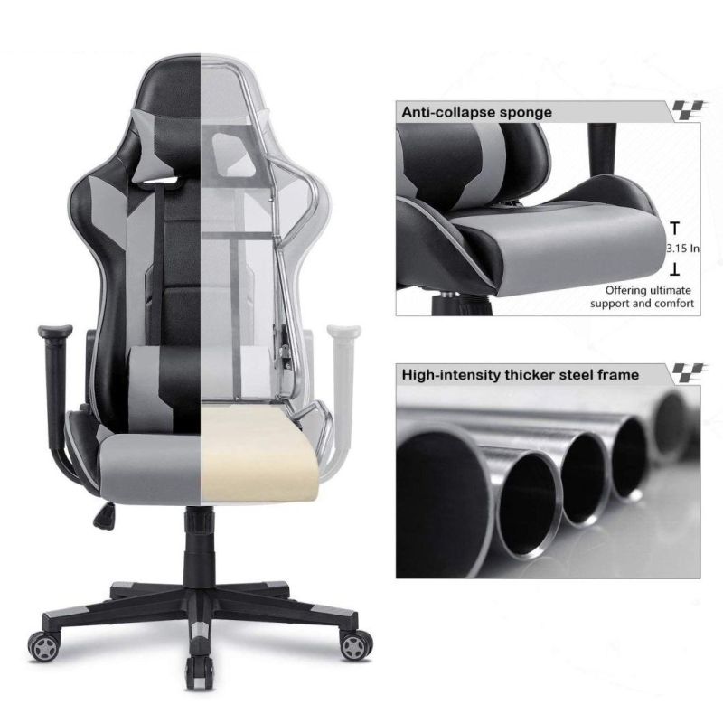 PU Leather Office Reclining Swivel Ergonomic Racing Computer Gaming Chair