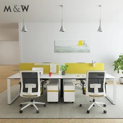 Commercial Workstation Aluminium Melamine Desk Staff Work Office Table