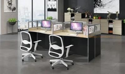 Modern Curve Edge Office Combination Furniture Workstation Office Partition L Shape Table