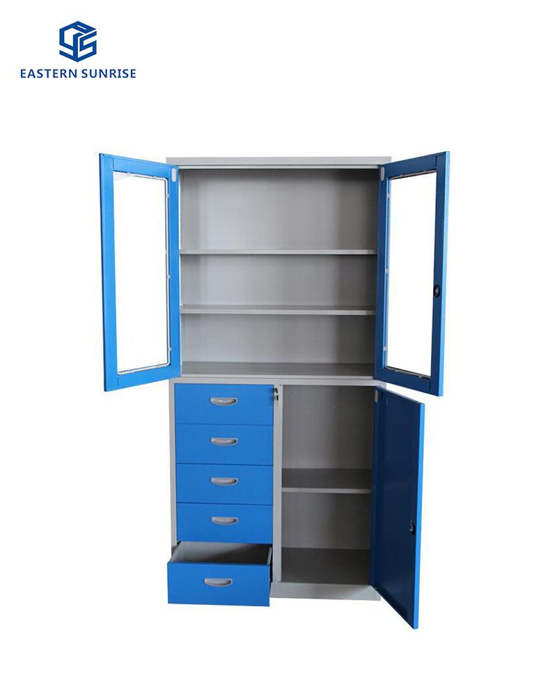 Hallway Storage Large Capacity Metal Filing Cabinet with Glass Office