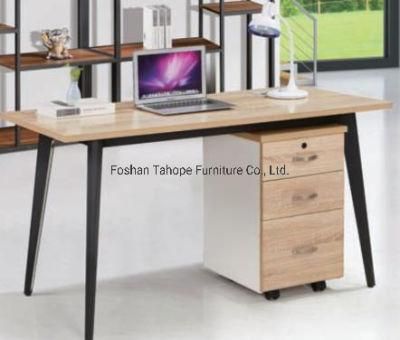 Home Office Study Wooden Top Writing Computer Desk with Black Steel Legs