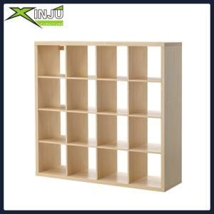 16-Cube Wooden/Wood Oak Storage Bookcase