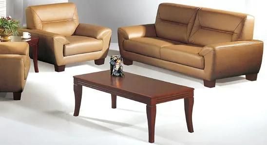 Elegant Beige Italian Boned Leather Superior Classic Sofa Set