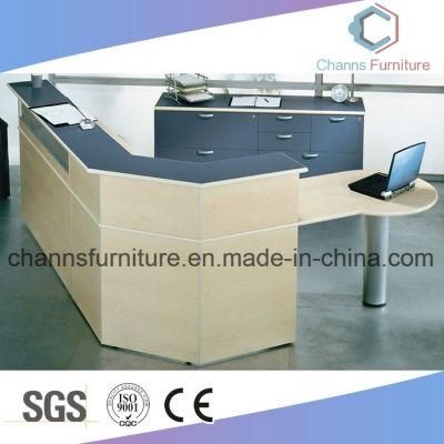 Useful Melamine L Shape Reception Desk Office Counter