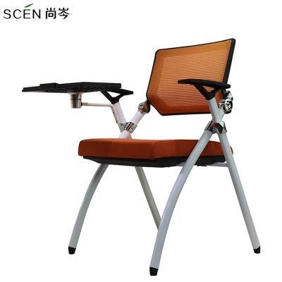 New Design MID Back Folding Training Chair Student Chair with Writing Tablet