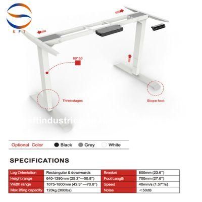 640-1290mm Dual Motors Electronic Height Adjustable Desk Hardware