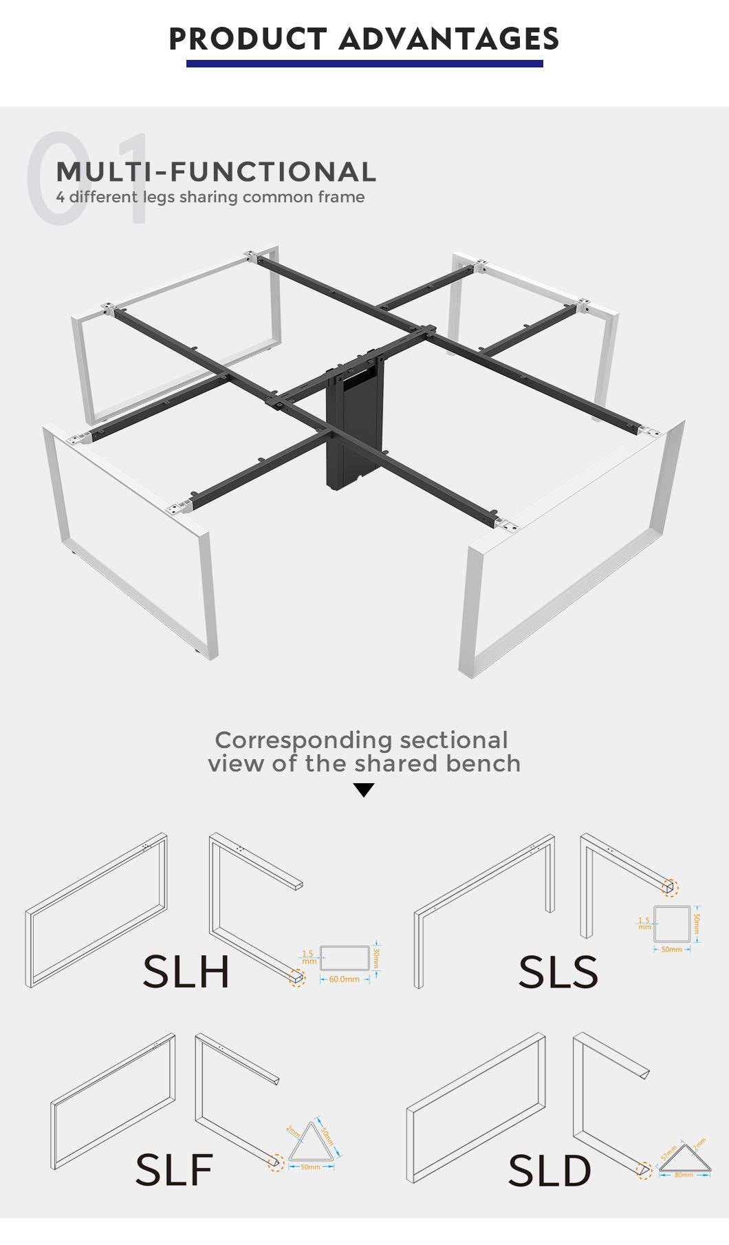 Commercial Office Furniture Modular 120 Degree Office Desk 3 Person Workstation