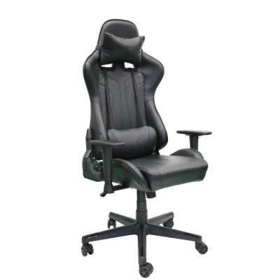 (KNIGHT-BL) Modern High Quality Black Racing Computer Gaming Chair Ergonomic Backrest and Seat Height Adjustment with Headrest