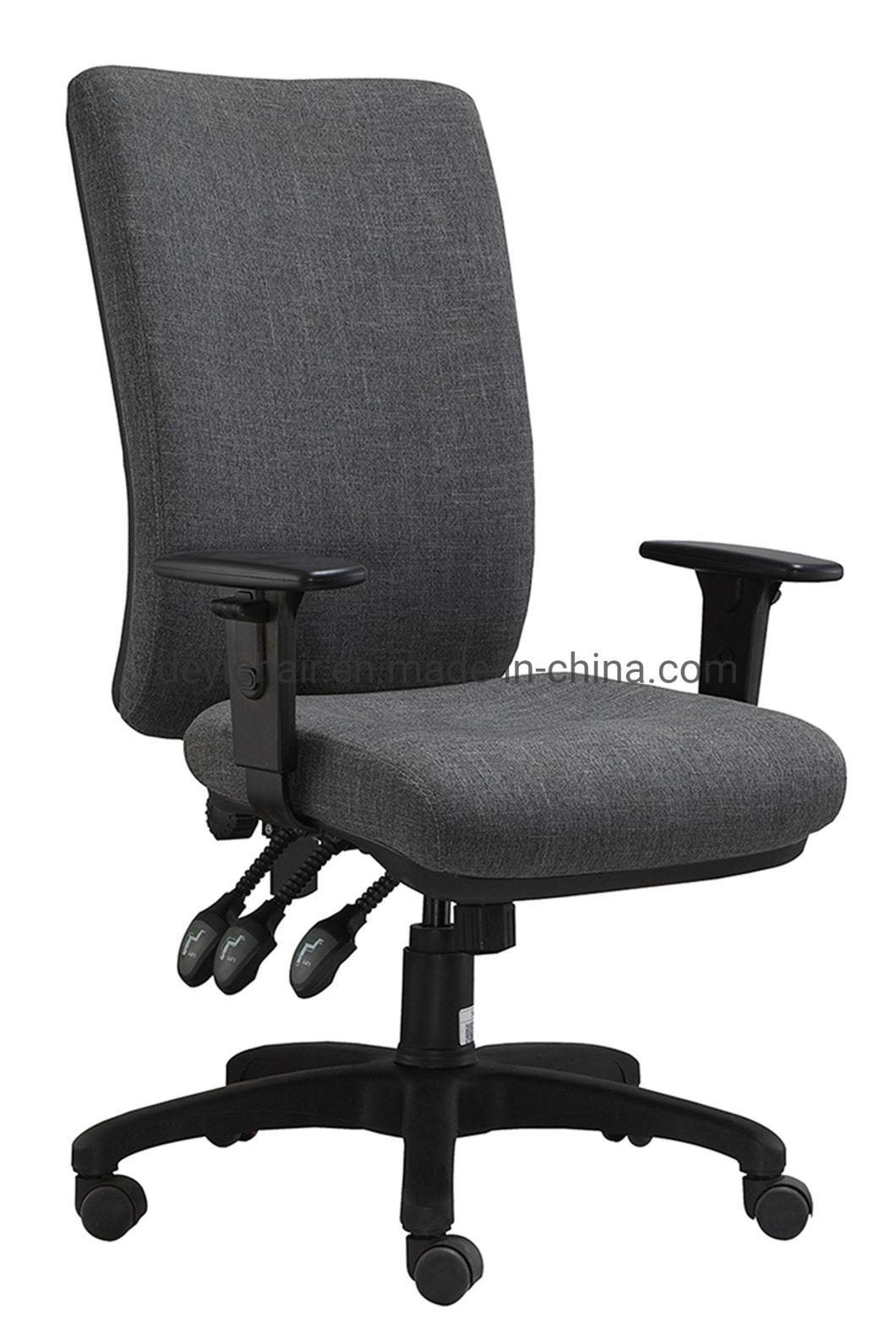 Height Adjustable Armrest Three Lever Heavy Duty Mechanism Nylon Base Fabric Seat&Back High Back Office Chair