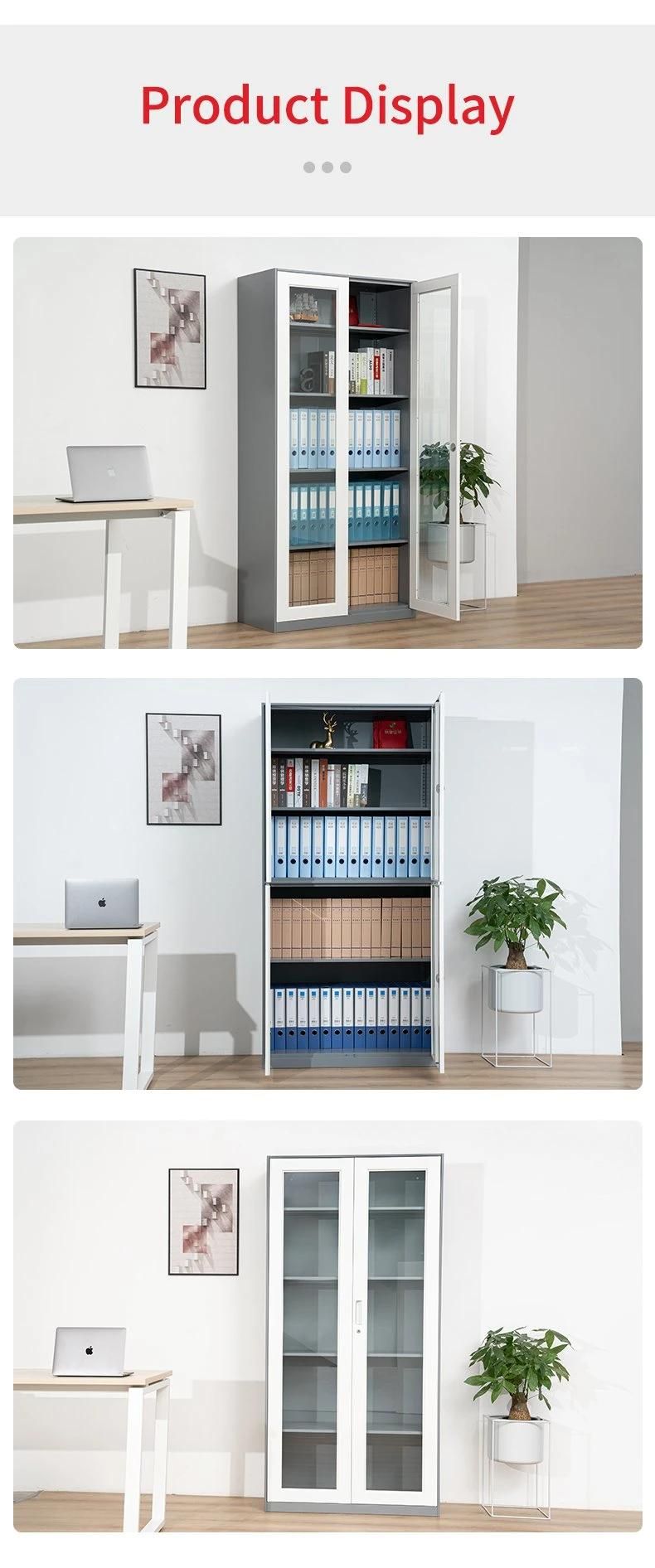 4 Adjustable Shelves 2 Swing Door Filing Cabinet Cupboard