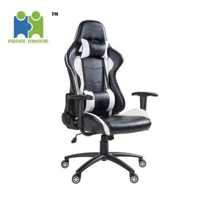 (VENUS) Designer Ergonomic Swivel Executive Gaming Desk Chair, Black and White PU Leather Cover Gaming Chair