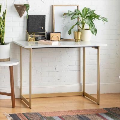 Silver Orchid Madsen Faux Marble Writing Desk