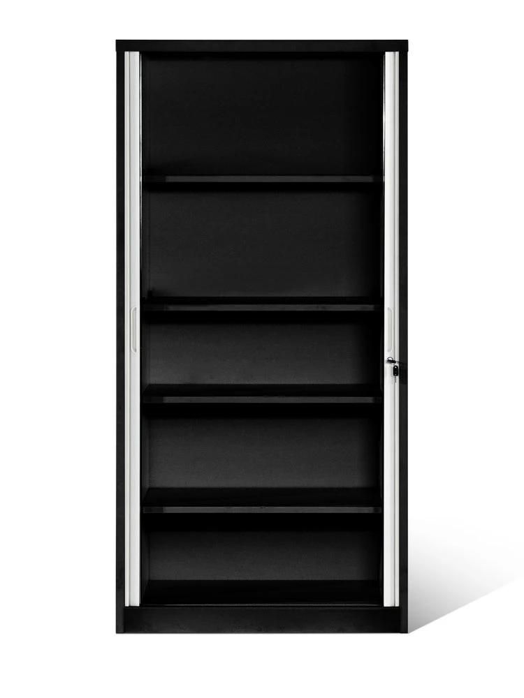 Tall Office Cupboard Knock-Down Roller Shutter Door Cabinet with Shelves
