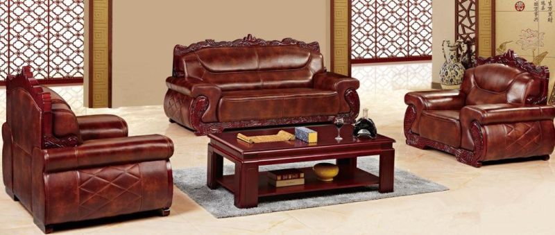 Wholesales Fashionable Genuine Leather Couch Waiting Room Sofa