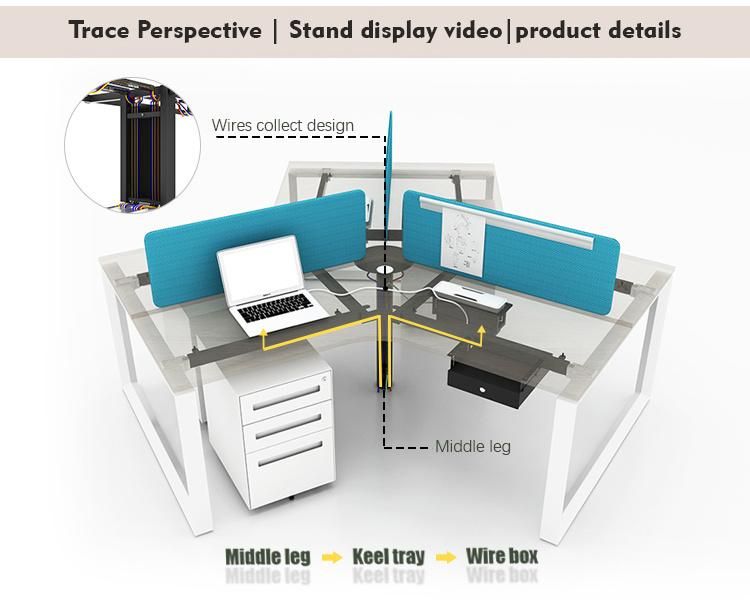 Factory Wholesale Square Metal Desk Leg 3 Person Workstation Seater Office Table