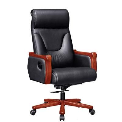 Modern High Back Wooden Conference Chair with Wheel