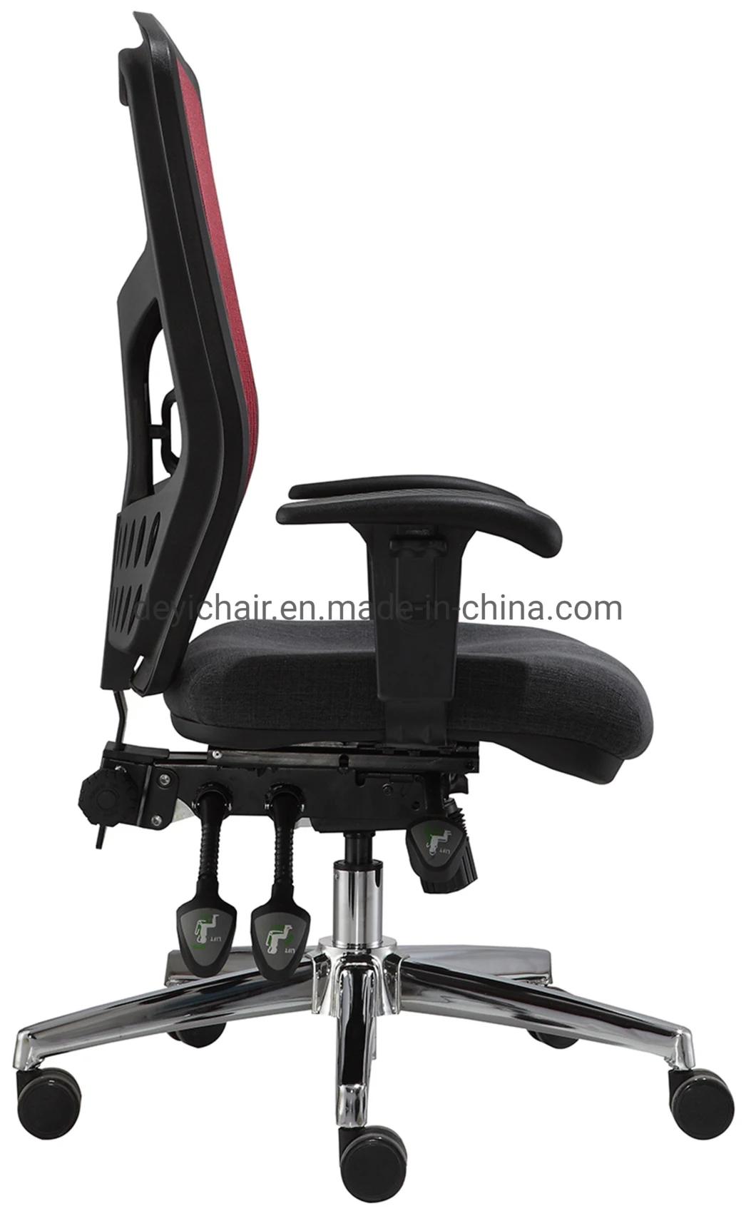 Three Lever Heavy Duty with Seat Slider Mechanism Mesh Back Adjustable Arms Chrome Base Ofiice Commercial Chair