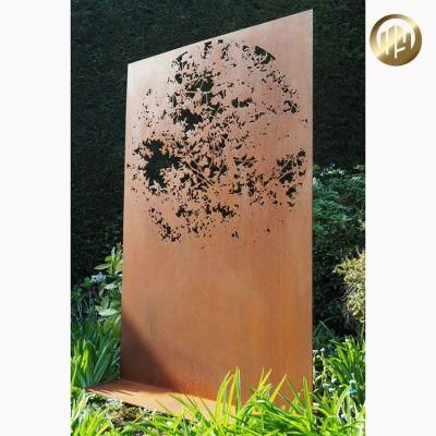 Simple Garden Rectangular Corten Steel Rusty Metal Screen