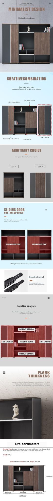 Commercial Furniture General Use Wooden Filing Cabinet Office Cupboard